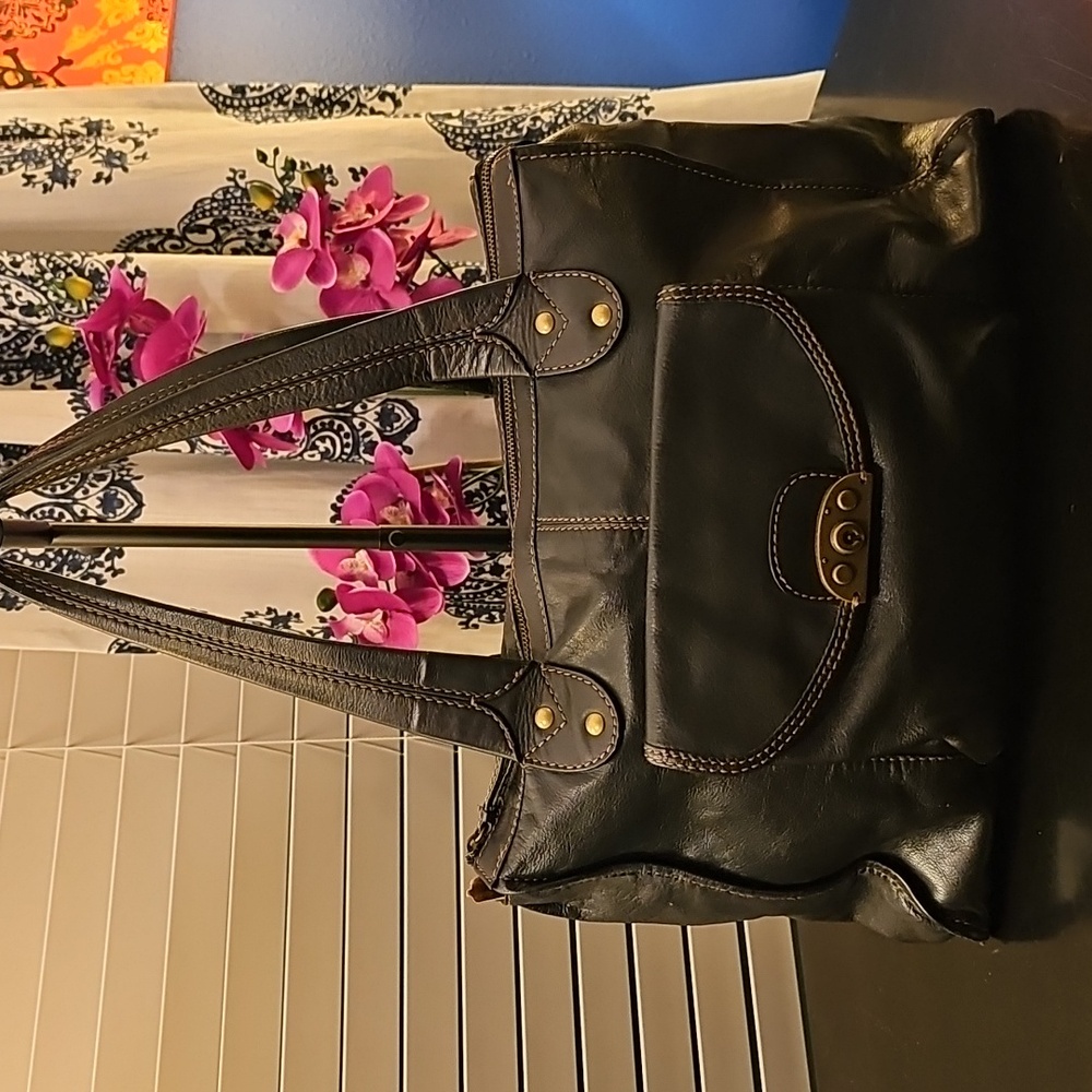 Vintage Fossil Leather Tote